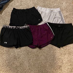 Women’s size large athletic shorts lot - Nike, under Armour, Old Navy